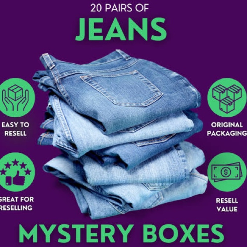 🩵20 Blue denim women jeans lot 20 pieces re-seller box bundle contain 27 jeans👖🩵